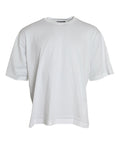 Dolce & Gabbana White Cotton Short Sleeve Crew Neck T-Shirt