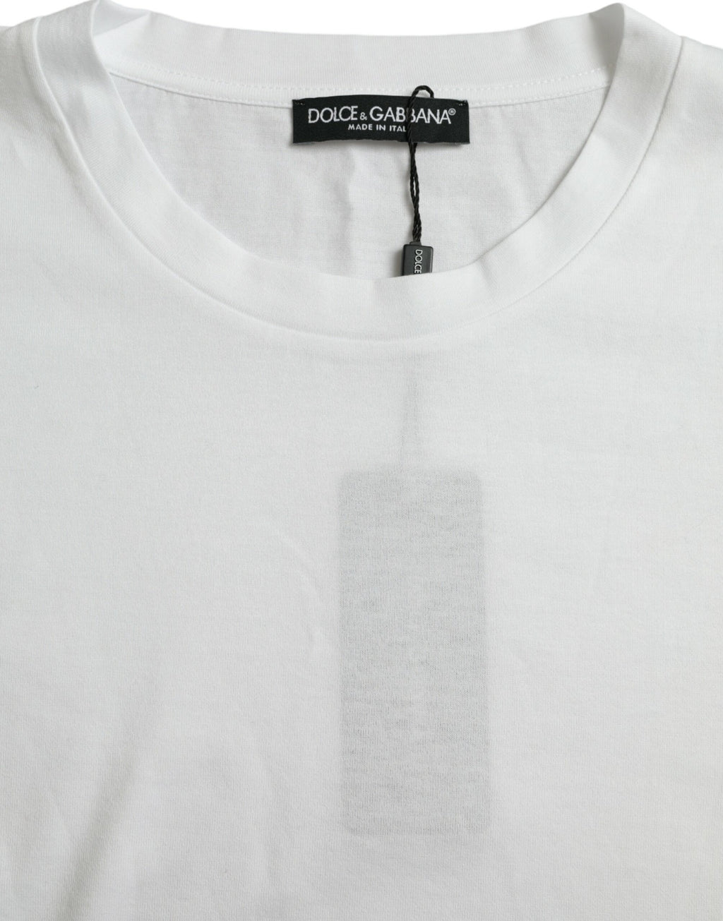 Dolce & Gabbana White Cotton Short Sleeve Crew Neck T-Shirt