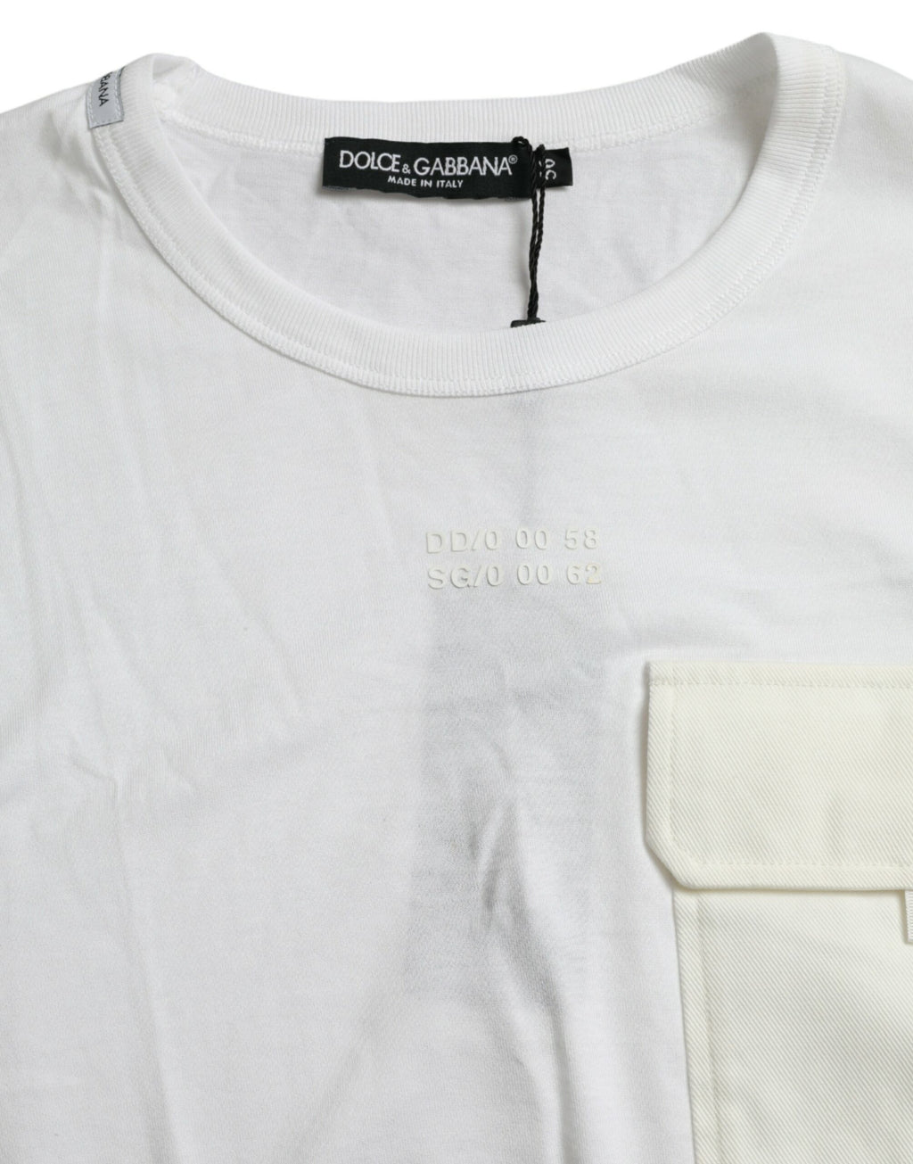 Dolce & Gabbana White Cotton Pocket Short Sleeve T-Shirt