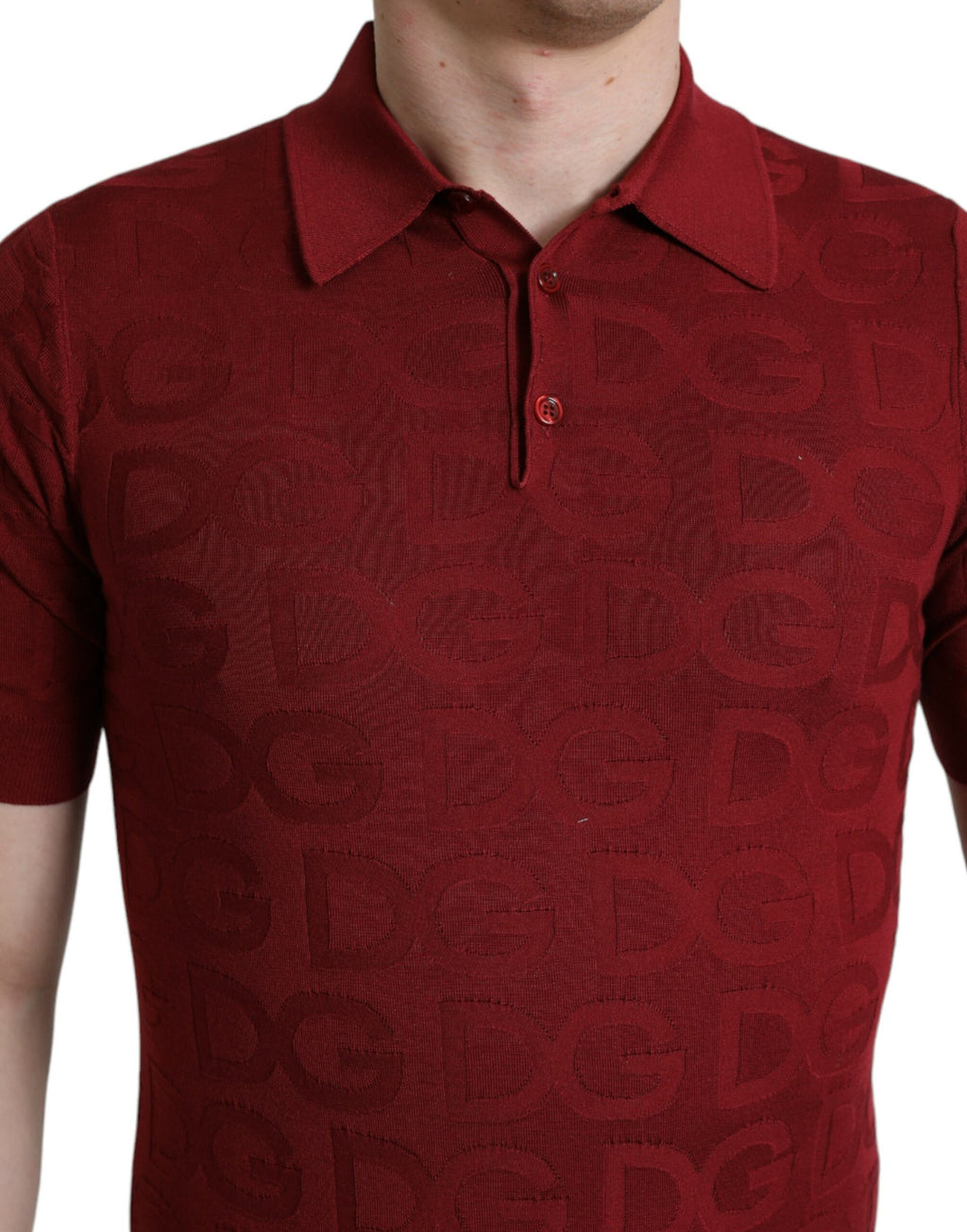 Dolce & Gabbana Chestnut Short-Sleeve Collared Silk T-Shirt