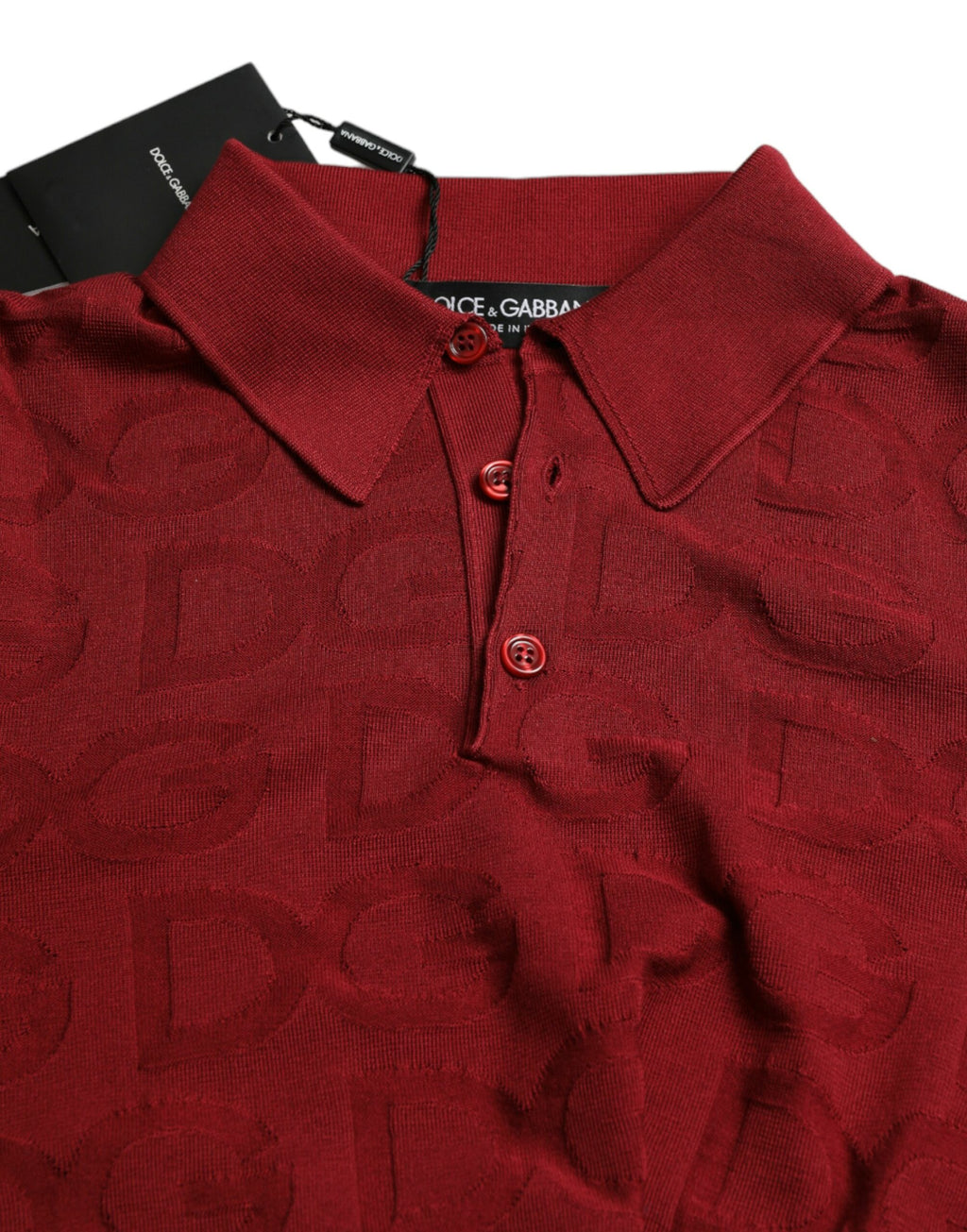 Dolce & Gabbana Chestnut Short-Sleeve Collared Silk T-Shirt