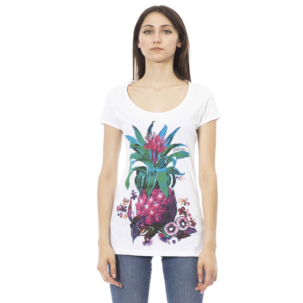 Just Cavalli Weißes T-Shirt aus Baumwolle für Frauen