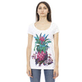 Just Cavalli Weißes T-Shirt aus Baumwolle für Frauen