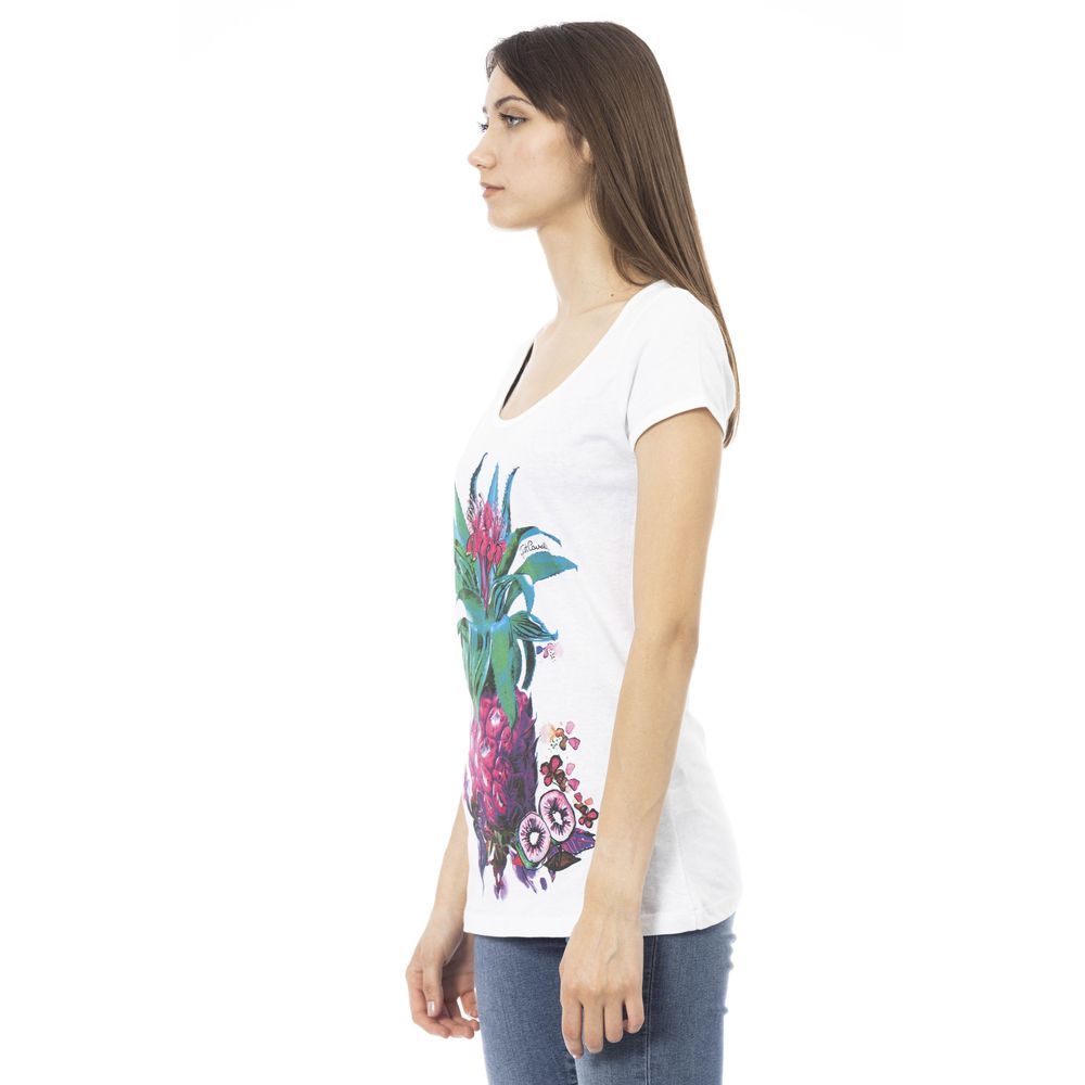 Just Cavalli Weißes T-Shirt aus Baumwolle für Frauen