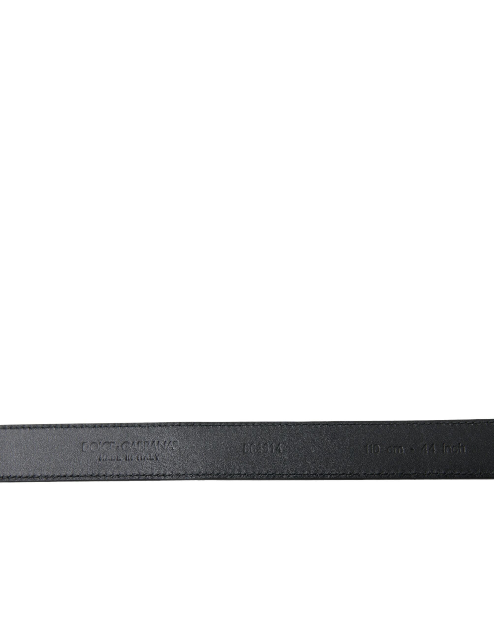 Dolce & Gabbana Black Goat Leather Belt with Antique Metal Buckle