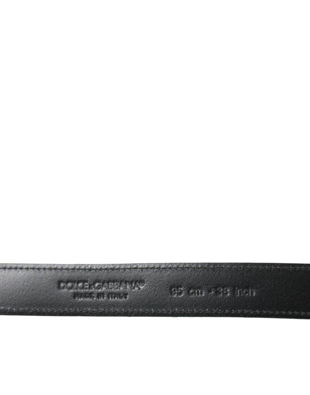 Dolce & Gabbana Black Leather Belt with Silver Metal Buckle