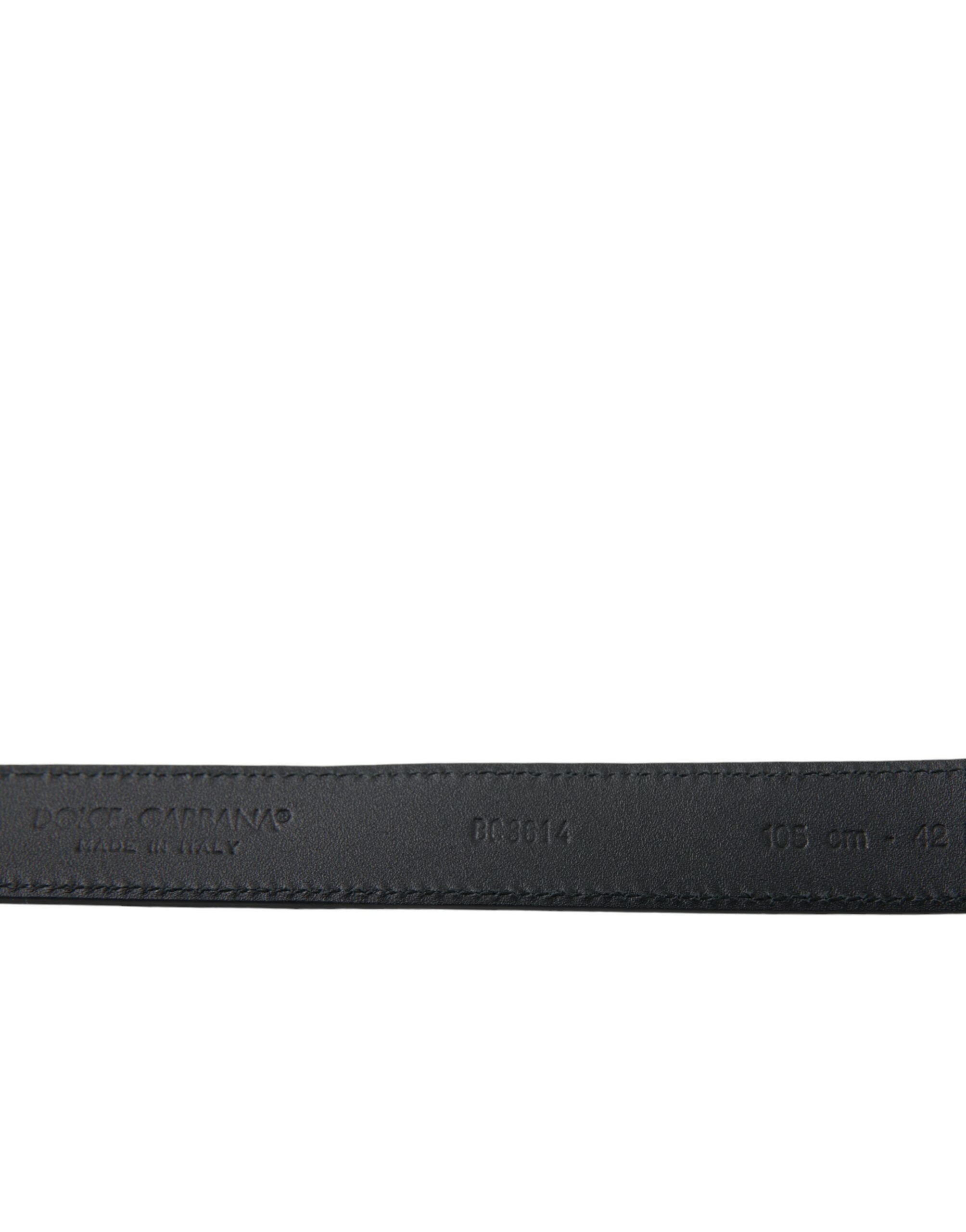 Dolce & Gabbana Blue Suede Belt with Gold Metal Buckle