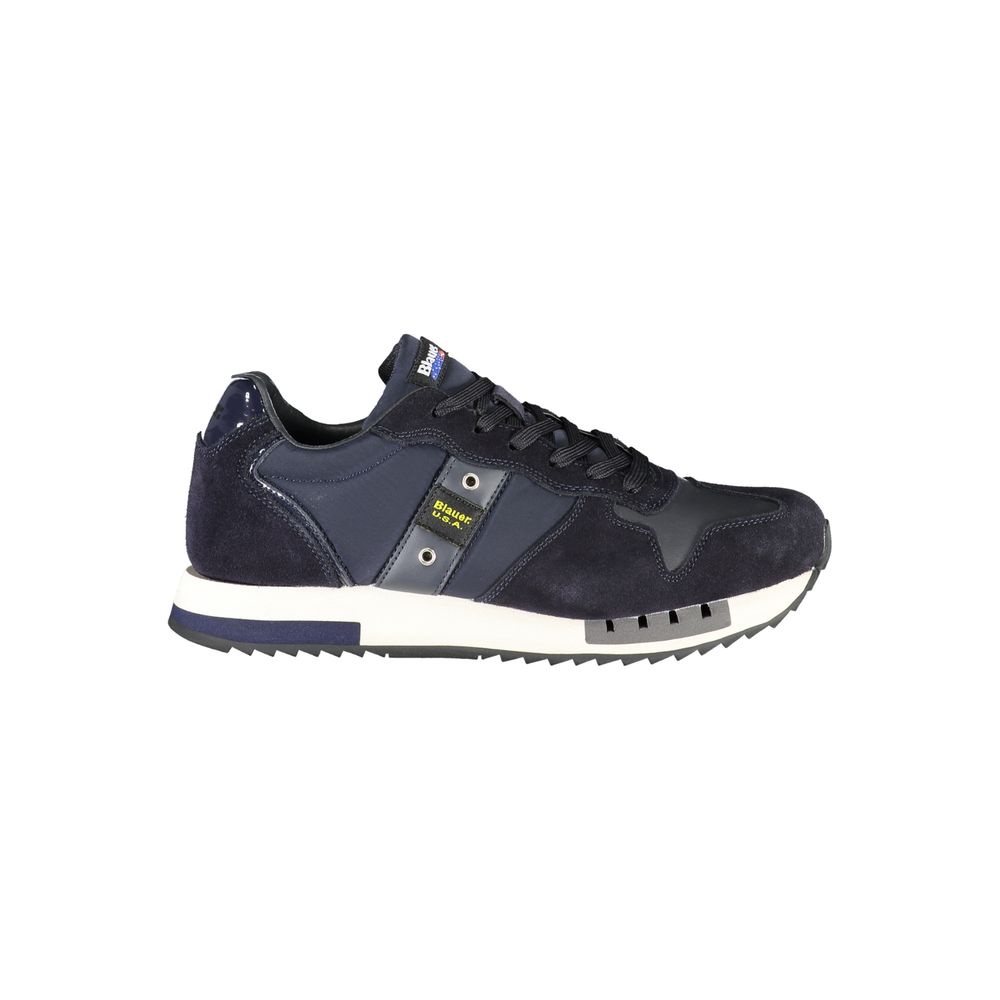 Blue Contrast Lace-Up Trainers in Blue