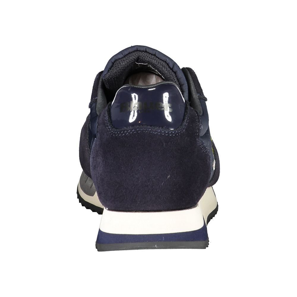 Blue Contrast Lace-Up Trainers in Blue