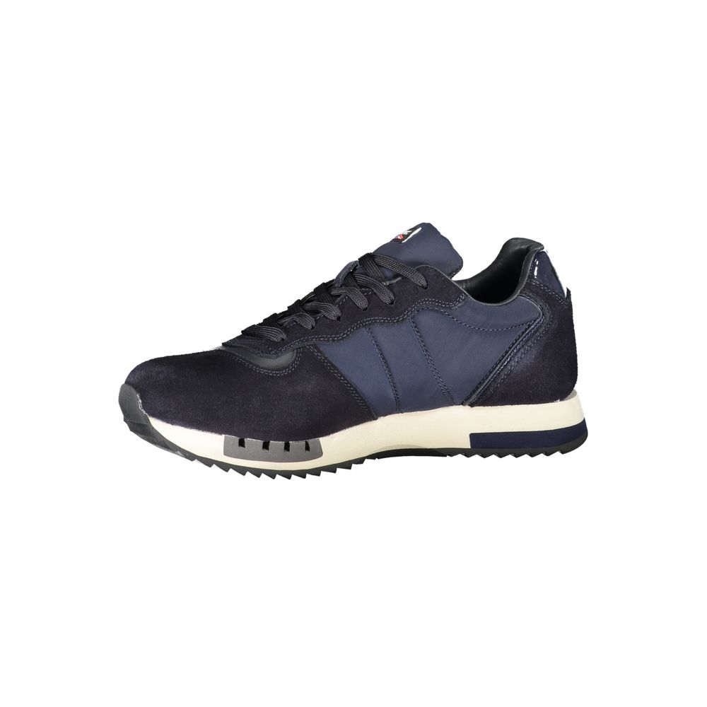 Blue Contrast Lace-Up Trainers in Blue