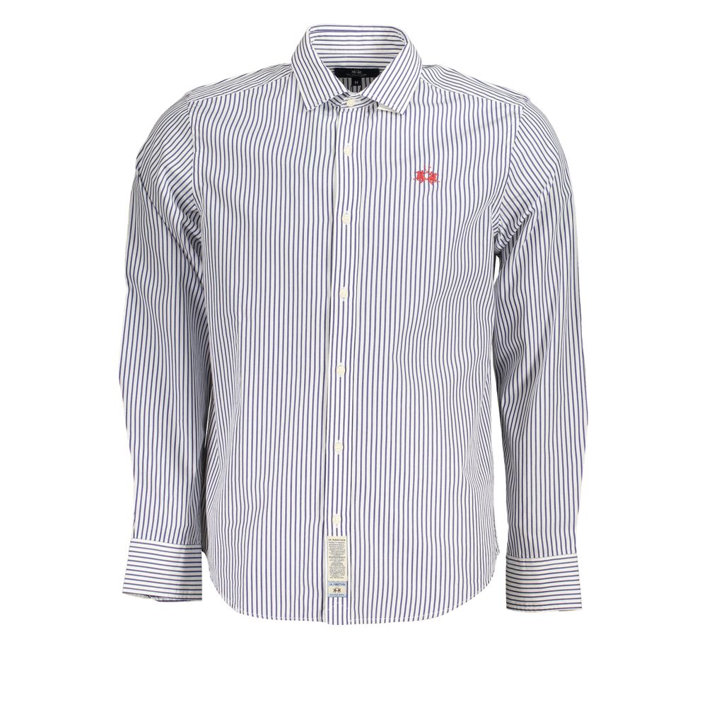 La Martina Men's Elegant Long-Sleeved Striped Shirt