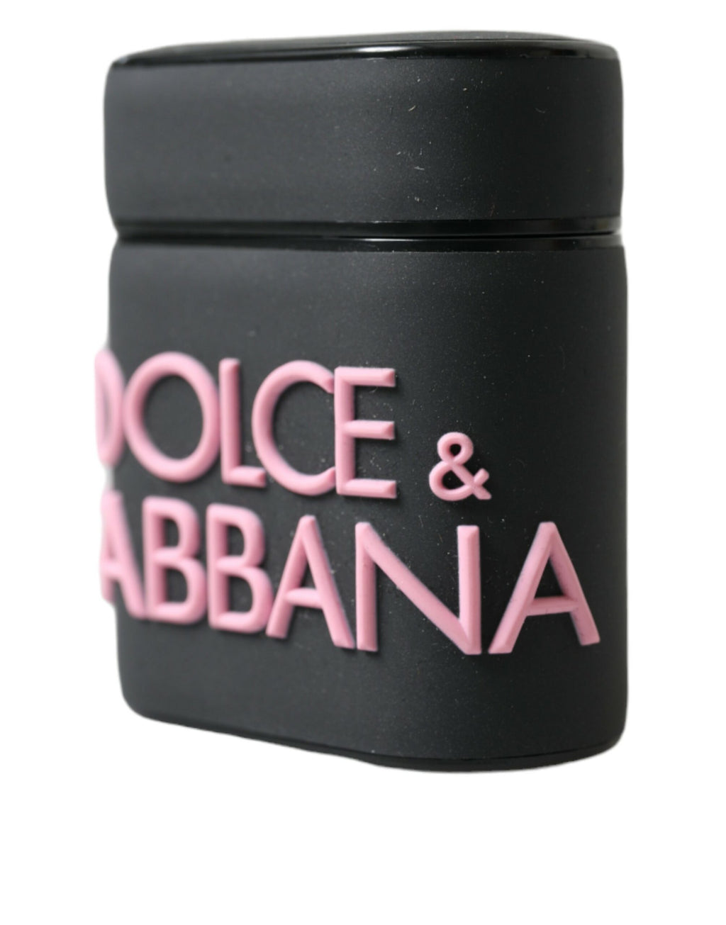 Dolce & Gabbana Black and Pink Silicone Embossed Logo Airpods Case