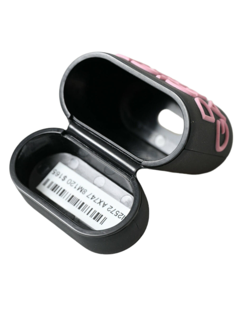Dolce & Gabbana Black and Pink Silicone Embossed Logo Airpods Case