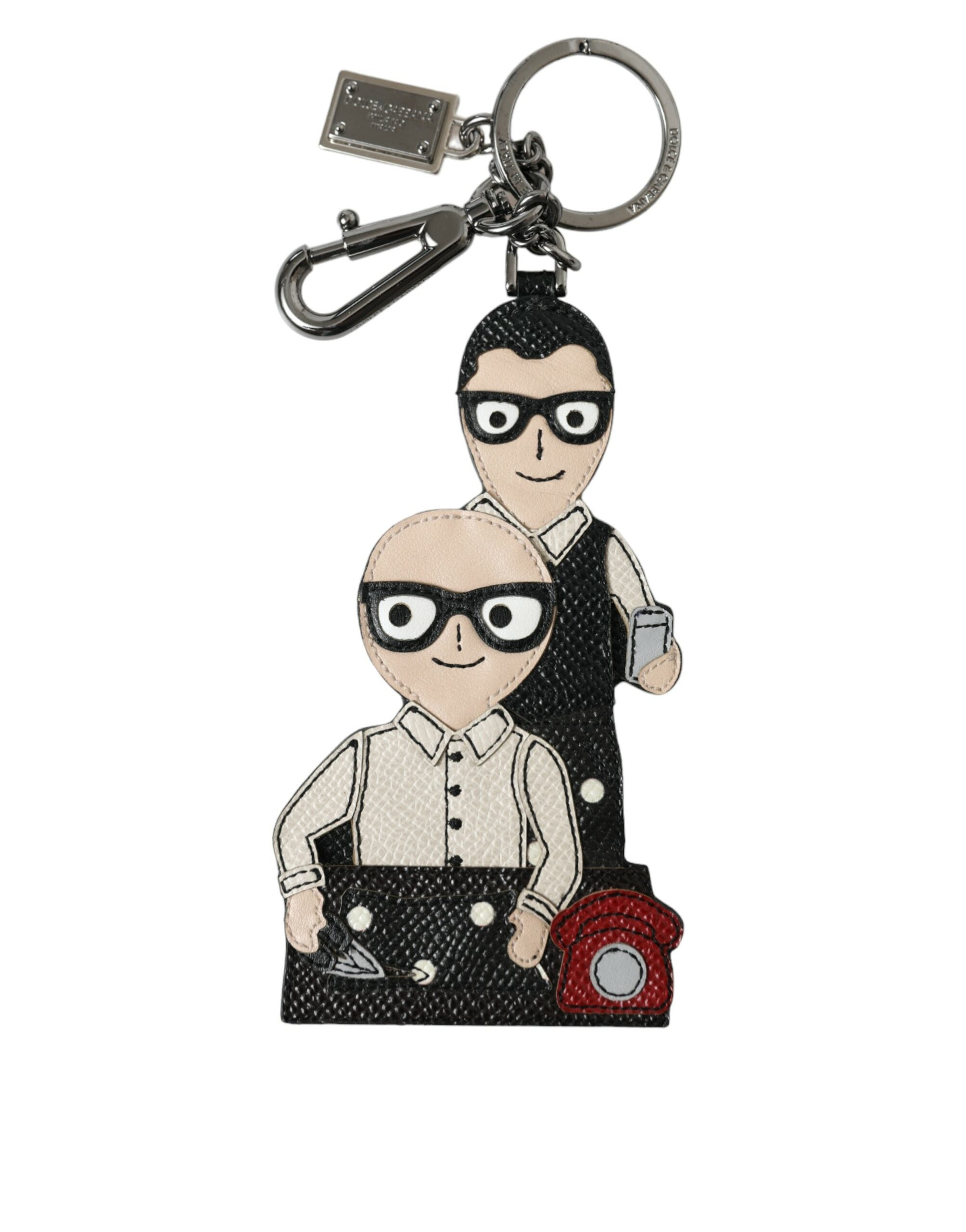 Dolce & Gabbana Leather Domenico Stefano #DGFAMILY Logo Keyring