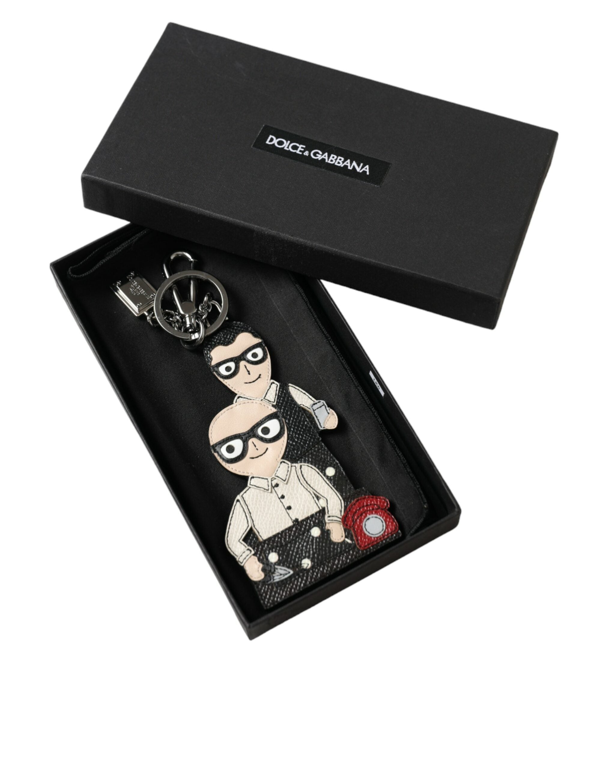 Dolce & Gabbana Leather Domenico Stefano #DGFAMILY Logo Keyring