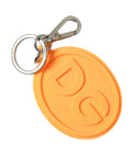 Dolce & Gabbana Orange Gummi DG Logo Silber Messing Metall Schlüsselanhänger Schlüsselanhänger