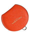 Dolce & Gabbana orange calfskin handheld mirror holder with round logo