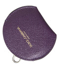 Dolce & Gabbana Purple Calfskin Round Logo Hand Mirror Holder