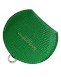 Dolce & Gabbana Green Calfskin Round Logo Hand Mirror Holder