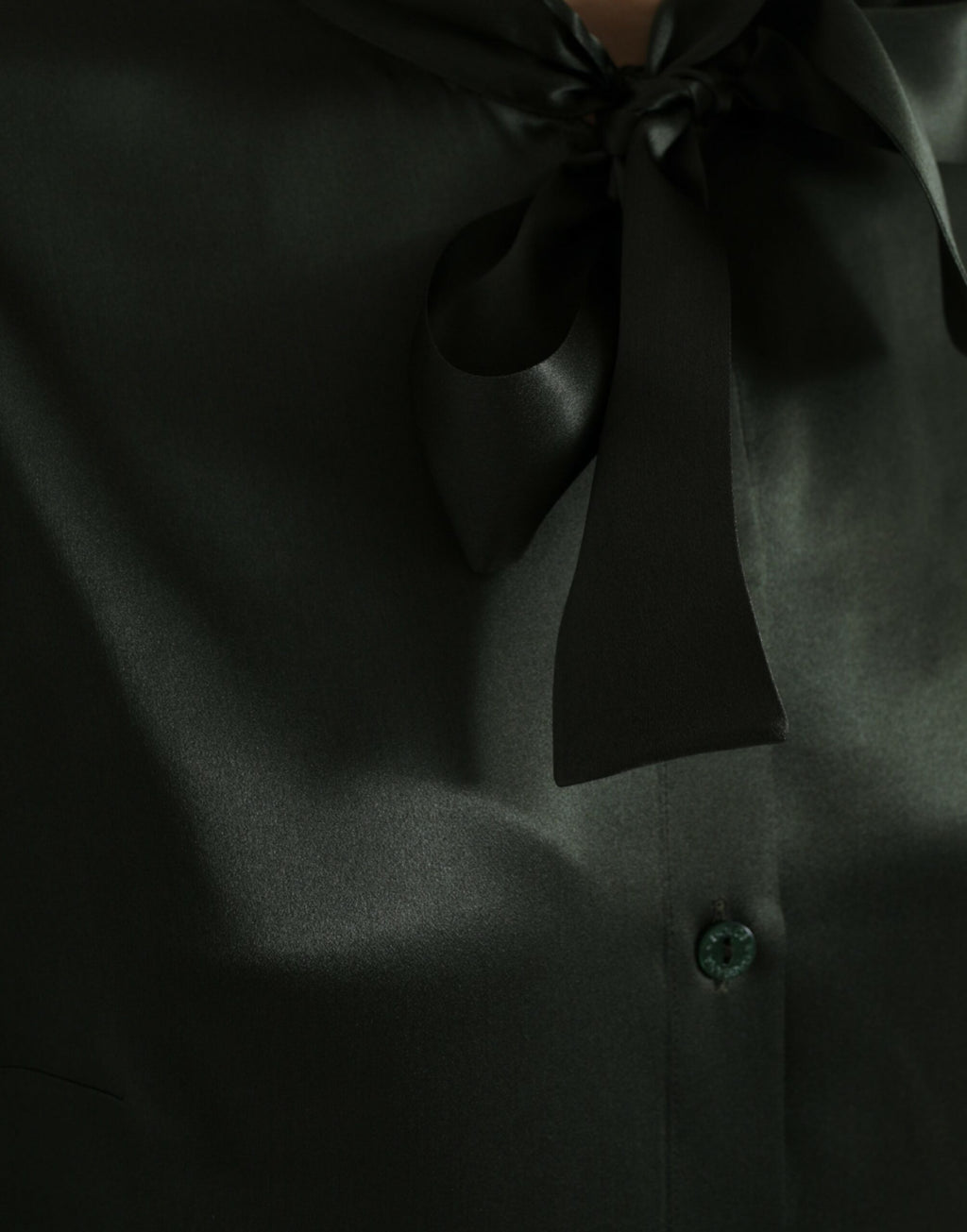 Dolce & Gabbana Grey Long-Sleeve Blouse Top with Ascot Collar