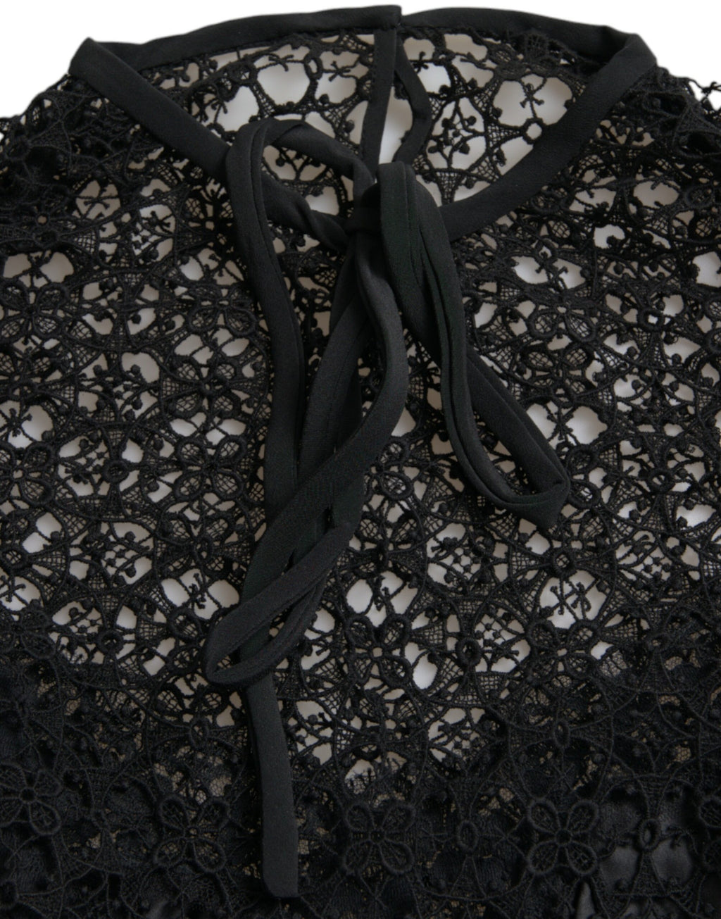 Dolce & Gabbana Schwarzes Blusentop mit floraler Spitze und kurzen Ärmeln