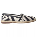 Dolce & Gabbana Black White Stripe Slip On Espadrille Shoes