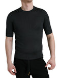 Dolce & Gabbana Dark Gray Crew-Neck T-Shirt with Short Sleeves