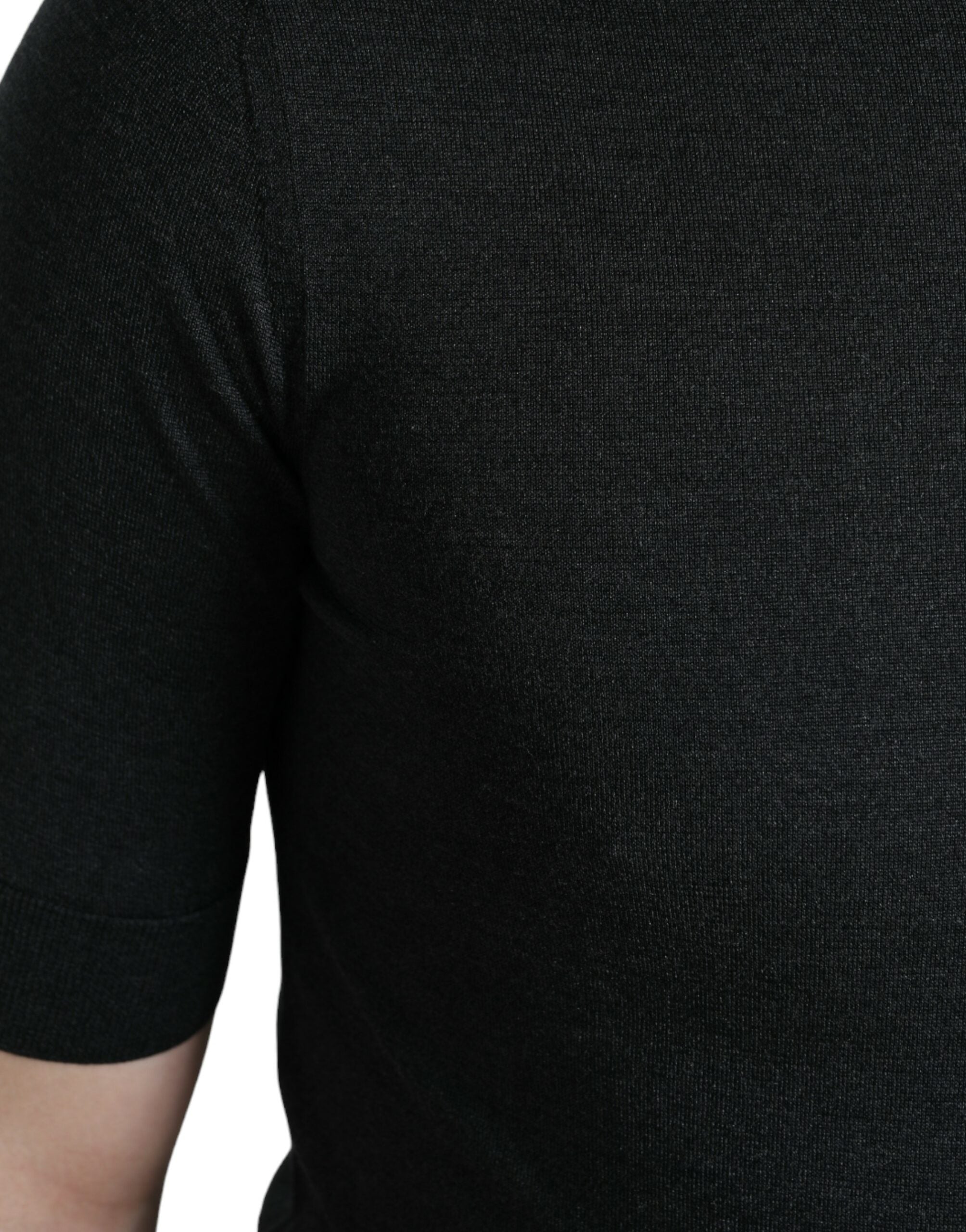 Dolce & Gabbana Dark Gray Crew-Neck T-Shirt with Short Sleeves