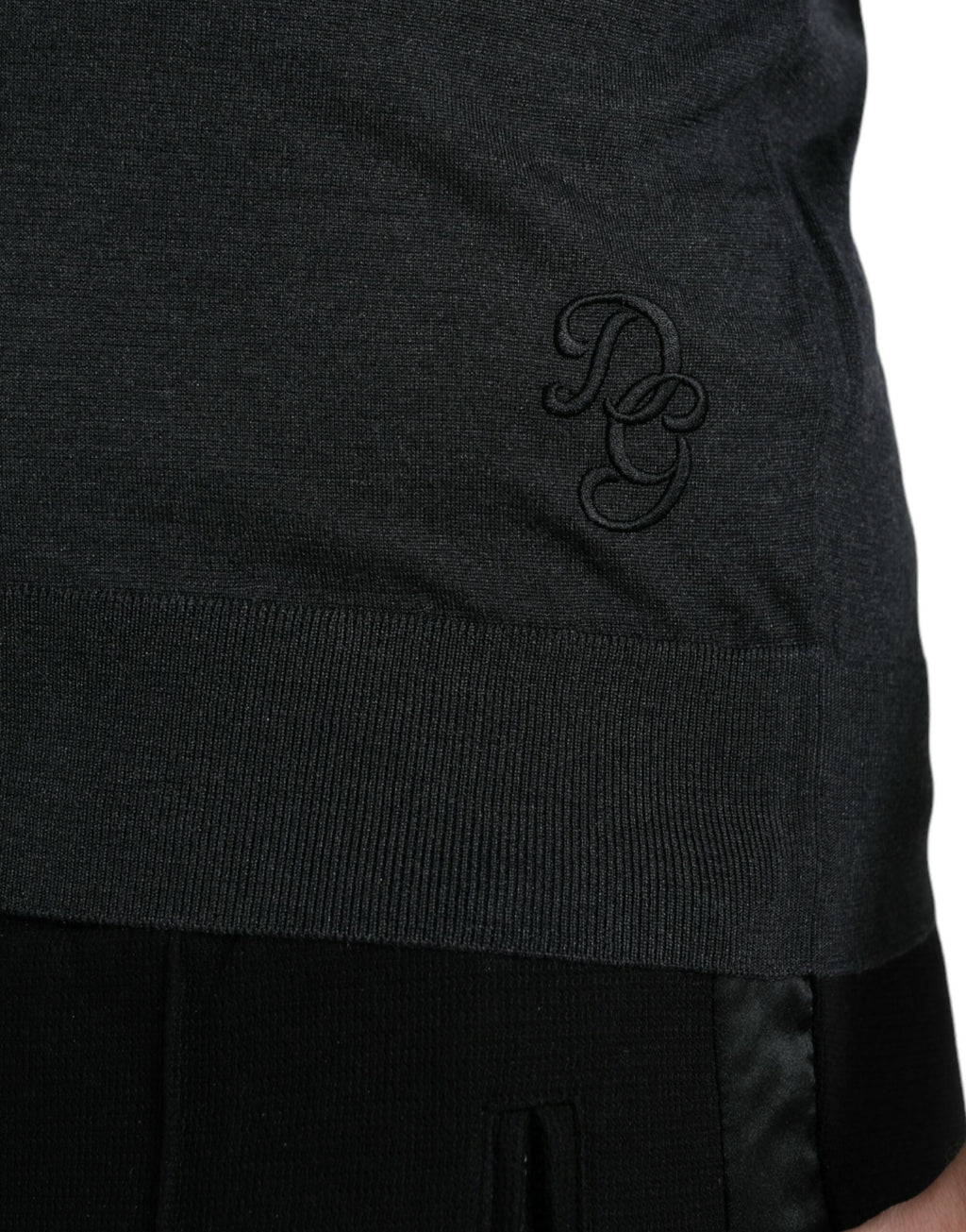 Dolce & Gabbana Dark Gray Crew-Neck T-Shirt with Short Sleeves