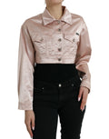 Dolce & Gabbana Pink Cotton-Stretch Cropped Jacket