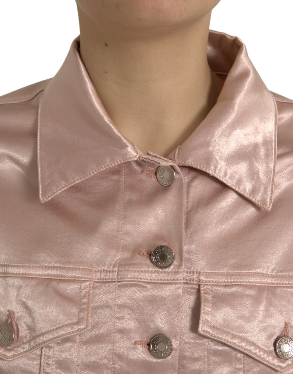 Dolce & Gabbana Pink Cotton-Stretch Cropped Jacket