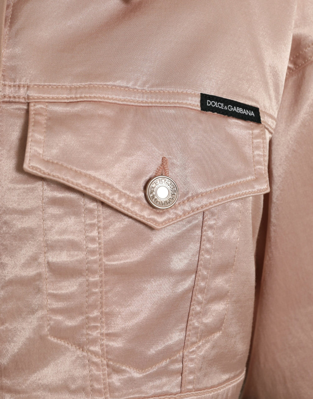 Dolce & Gabbana Pink Cotton-Stretch Cropped Jacket