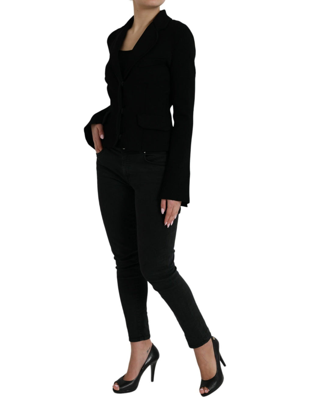 Dolce & Gabbana Schwarze einreihige Blazerjacke aus Viskose