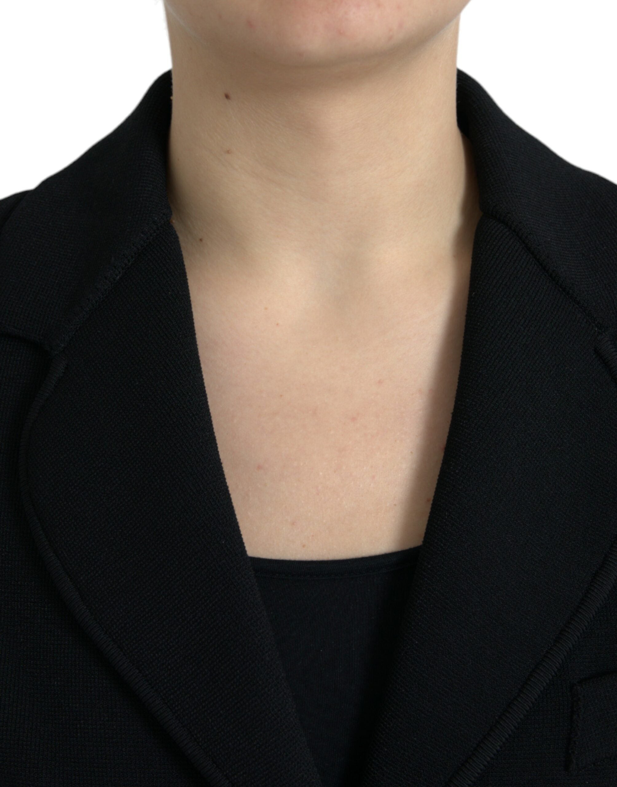Dolce & Gabbana Schwarze einreihige Blazerjacke aus Viskose