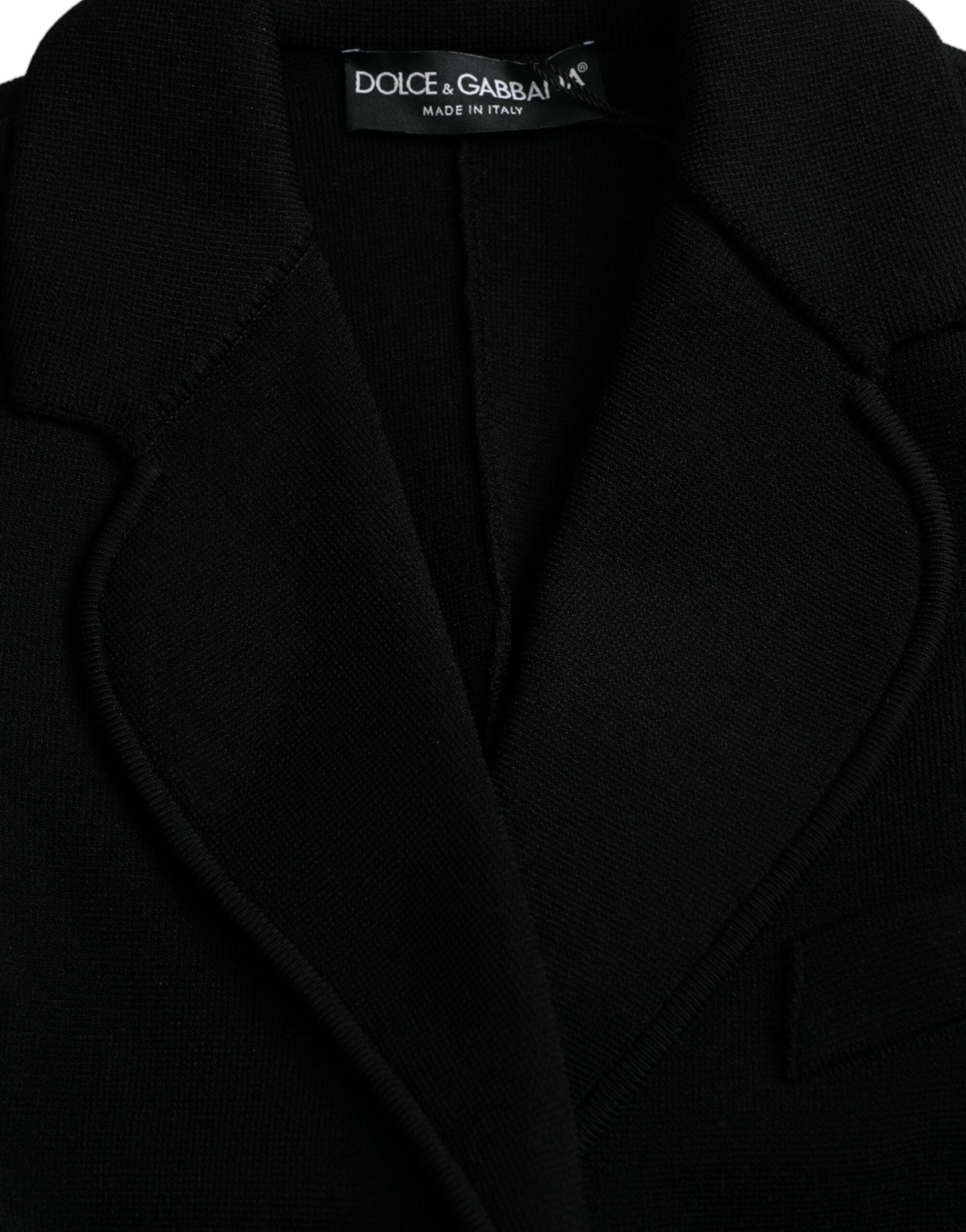 Dolce & Gabbana Schwarze einreihige Blazerjacke aus Viskose