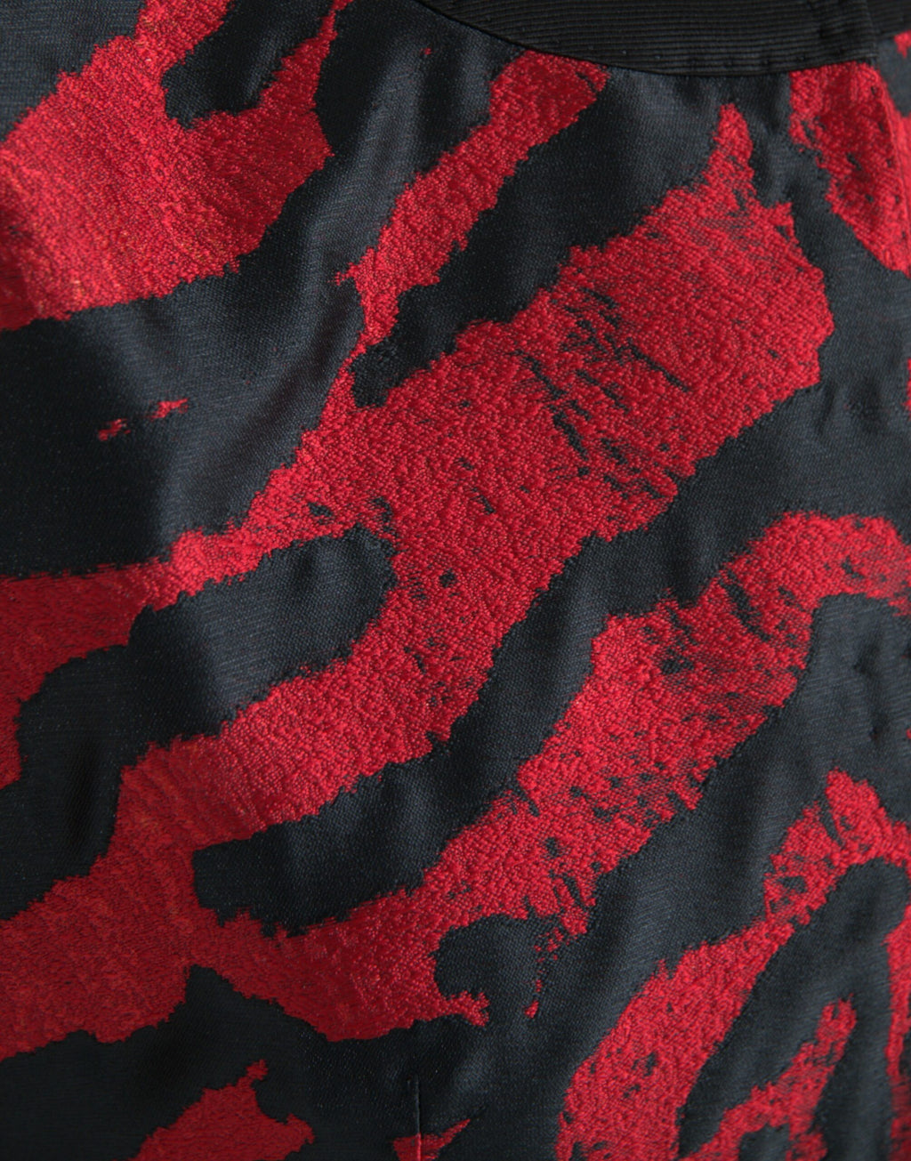 Dolce & Gabbana Black Red Patterned Short Coat Jacket