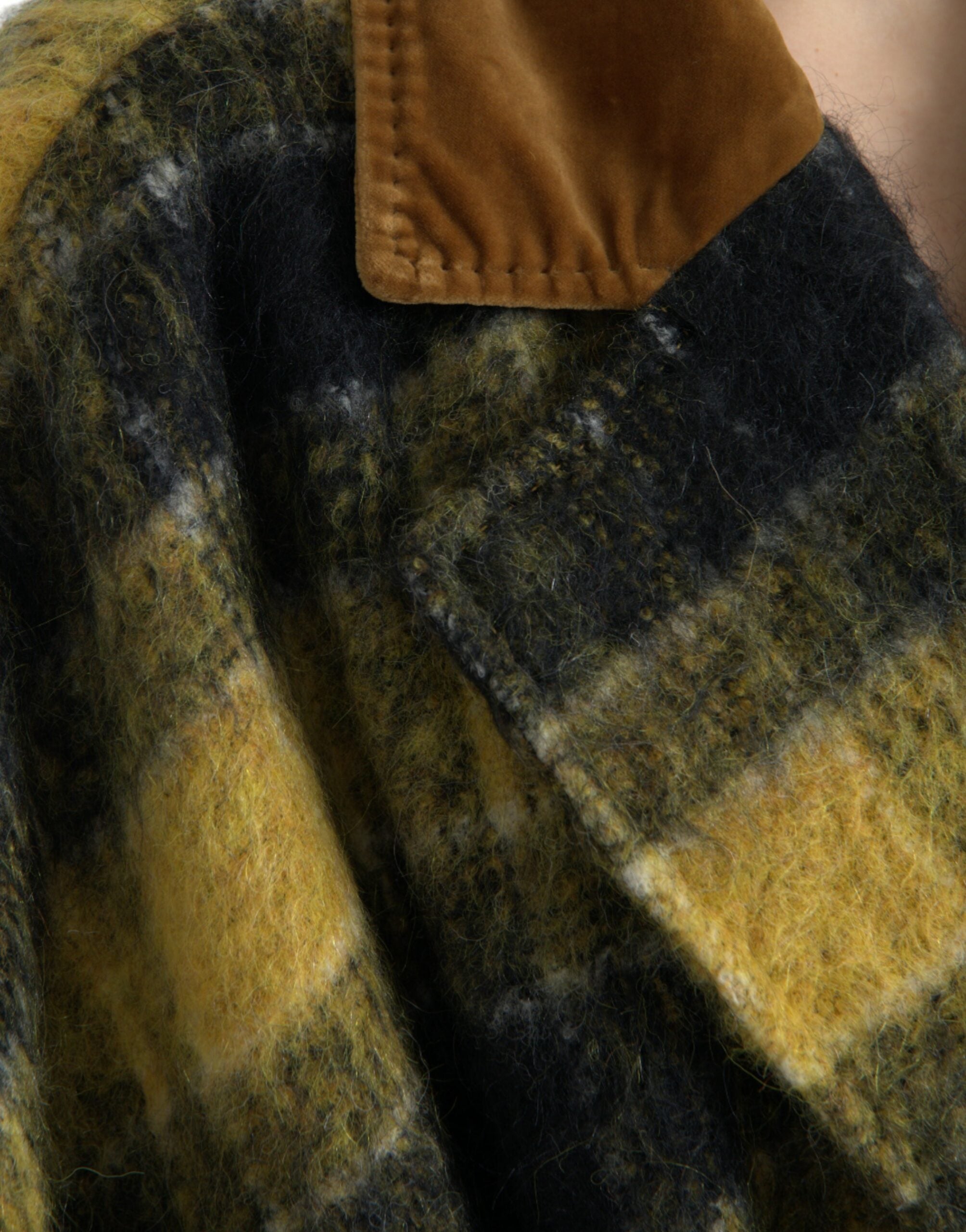 Dolce & Gabbana Gelb karierter Langarm-Mantel Jacke