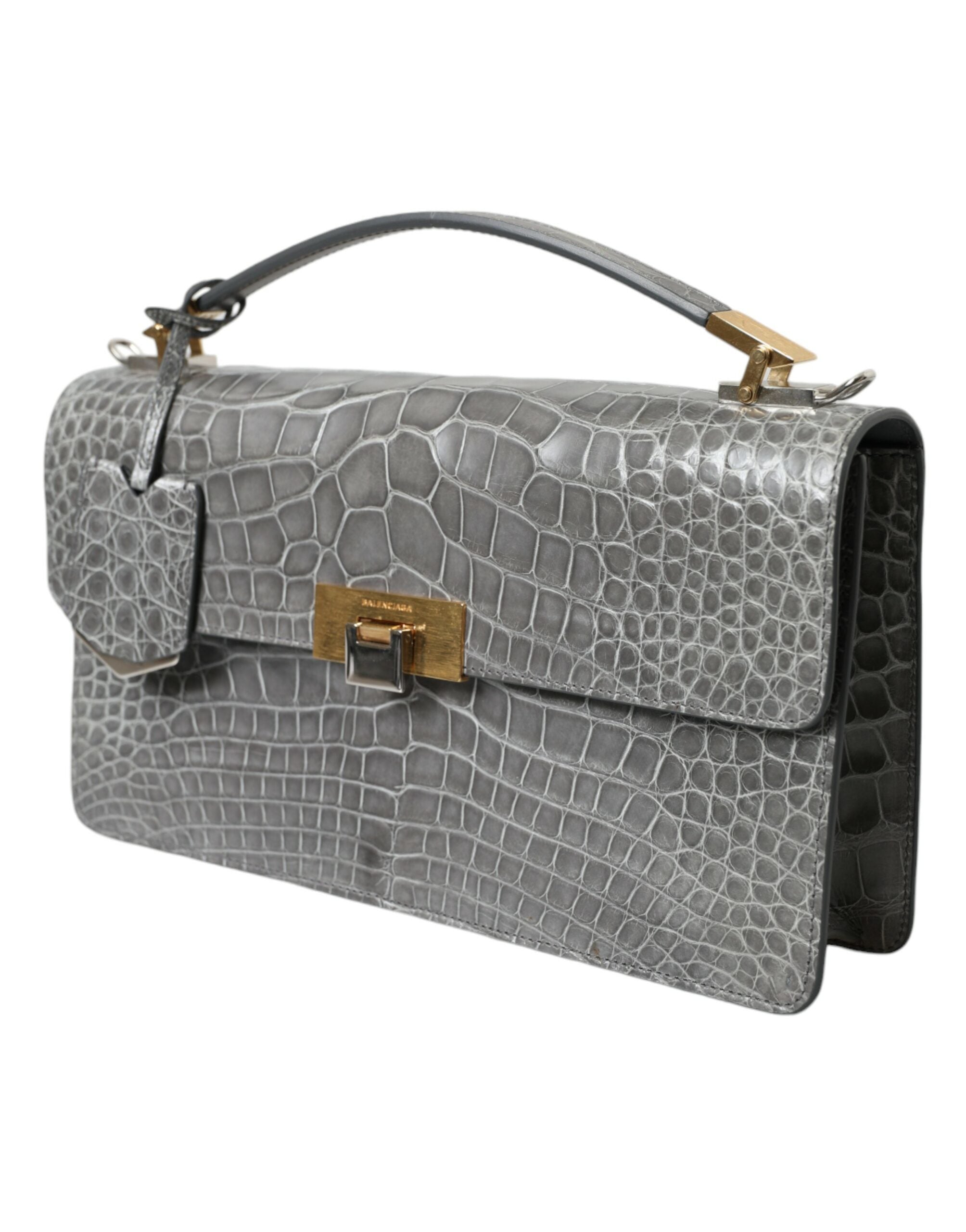 Balenciaga Grey Exotic Leather Handbag Medium Shoulder