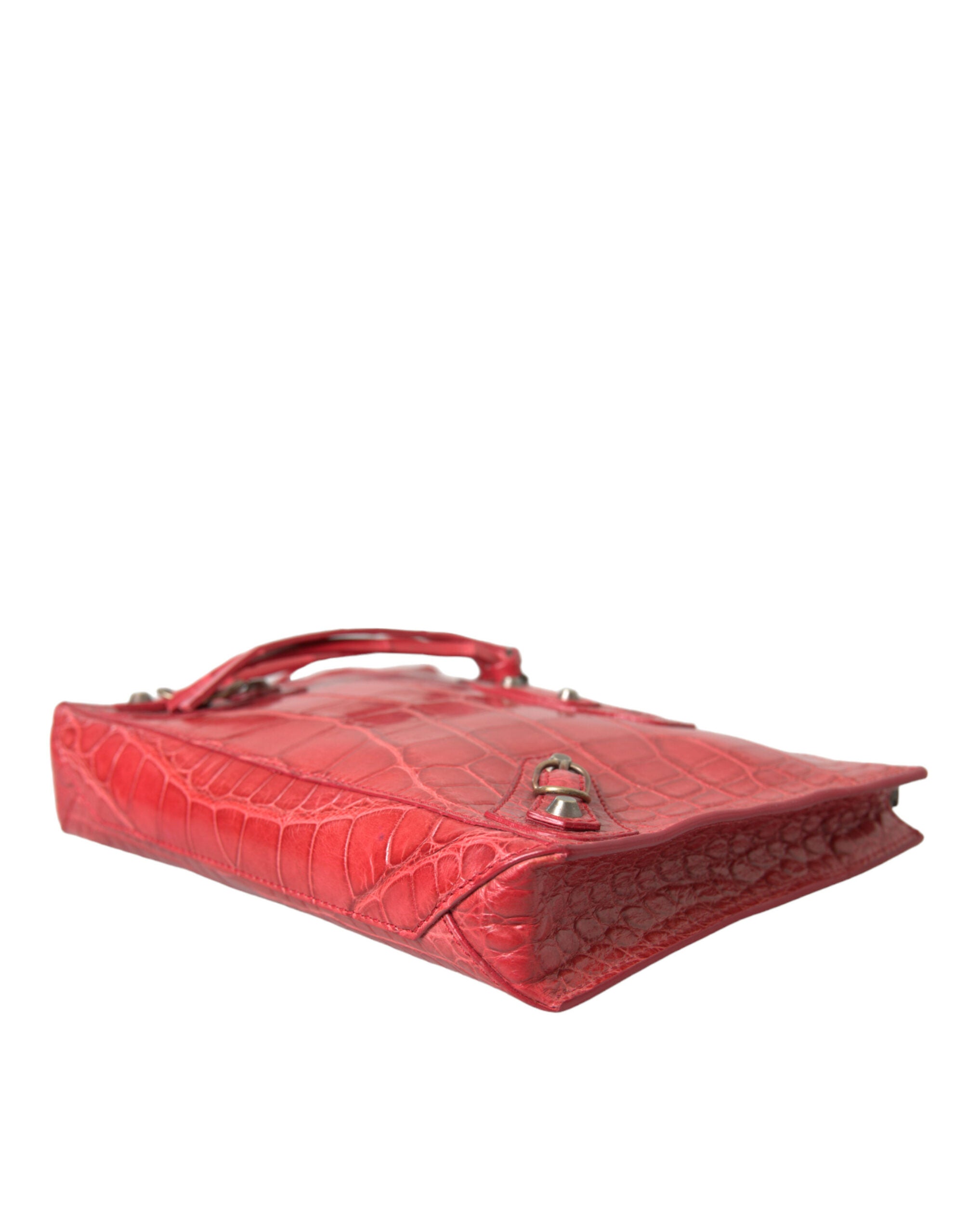 Balenciaga Red Exotic Skin Leather Classic Pouch Wallet Wristlet Bag