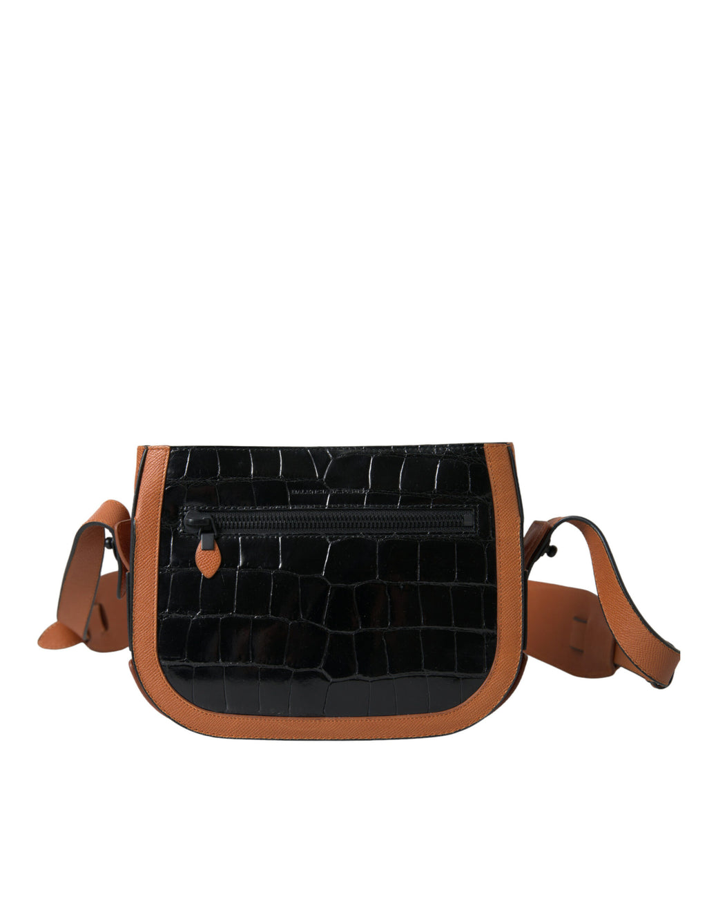 Balenciaga Black Brown Exotic Skin Leather Shoulder Bag Camera Purse