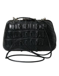 Balenciaga Schwarze Exotenhaut Leder Umhängetasche Crossbody Box Clutch Bag