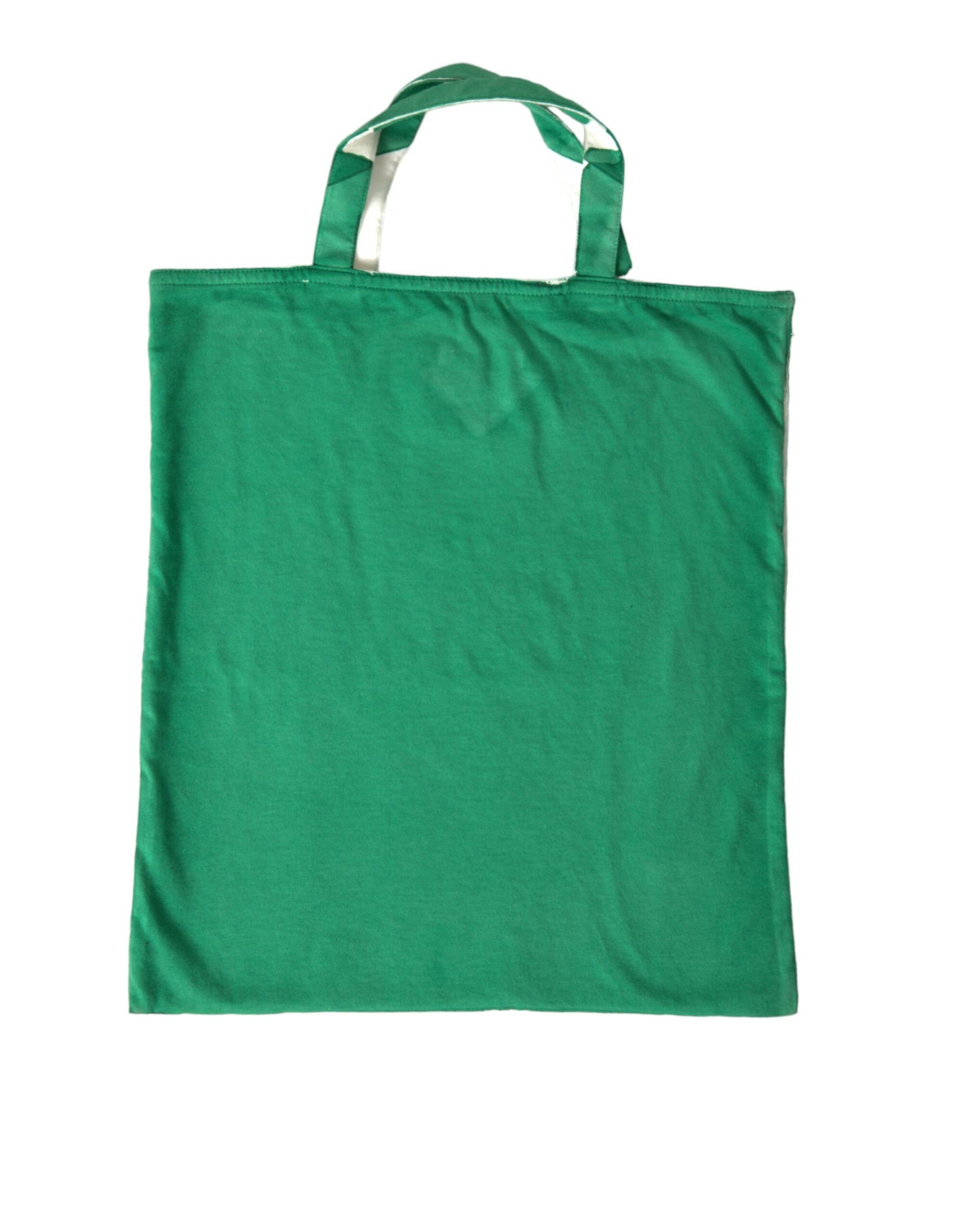 Prada Grüner Jersey Stoff Logo Umhängetasche Einkaufstasche