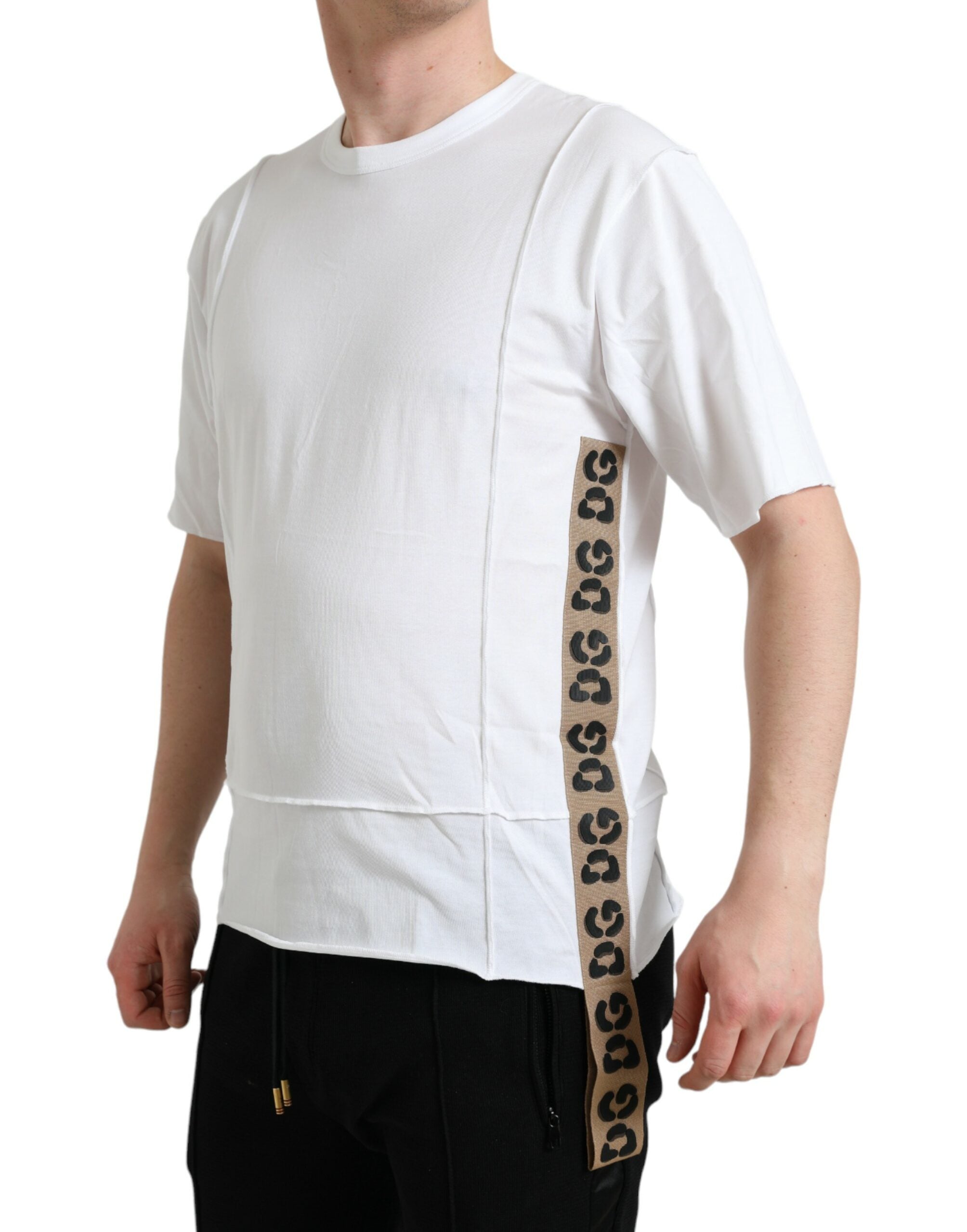 Dolce & Gabbana Weißes Logo T-Shirt mit Rundhalsausschnitt und kurzen Ärmeln