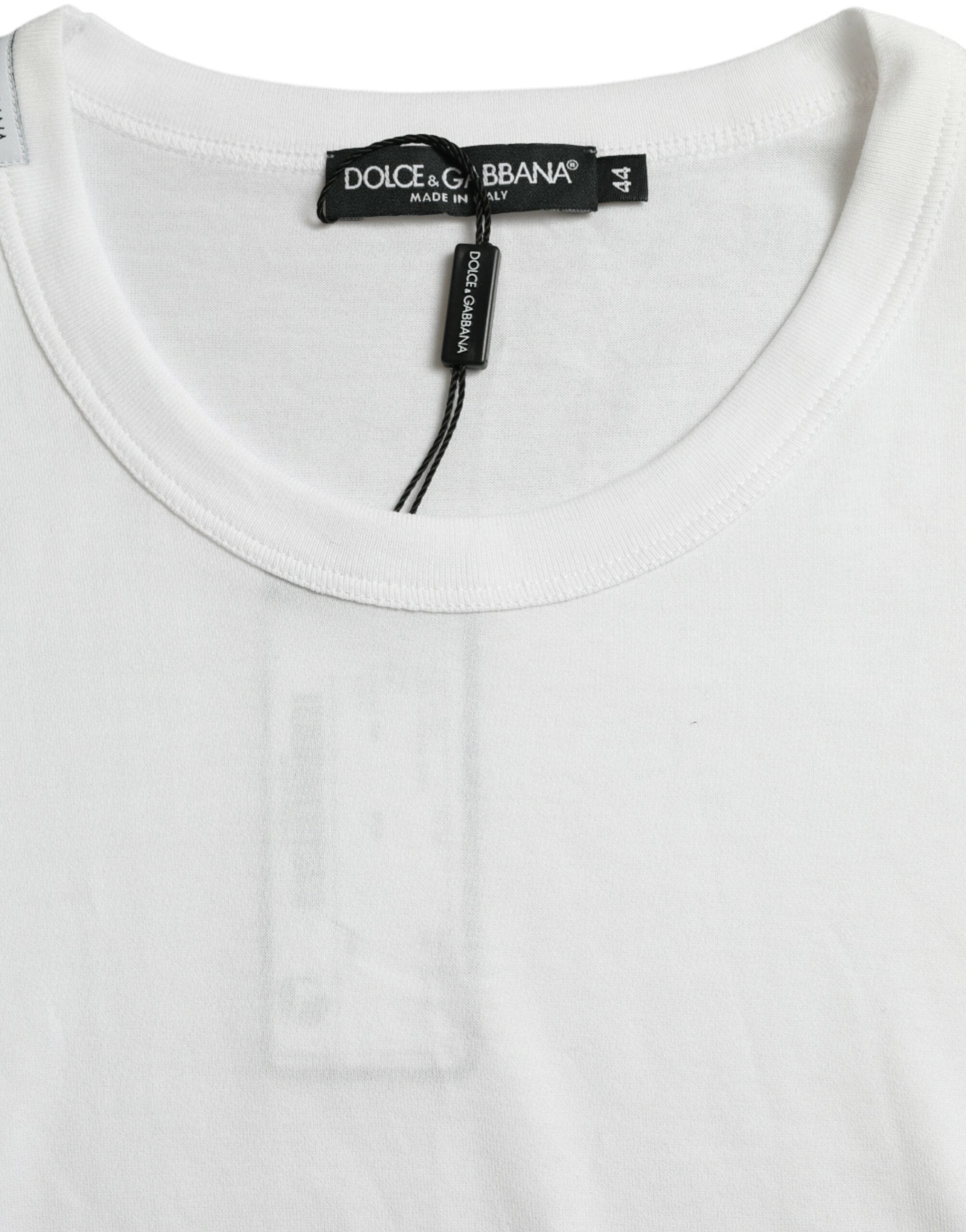 Dolce & Gabbana Weißes Logo T-Shirt mit Rundhalsausschnitt und kurzen Ärmeln