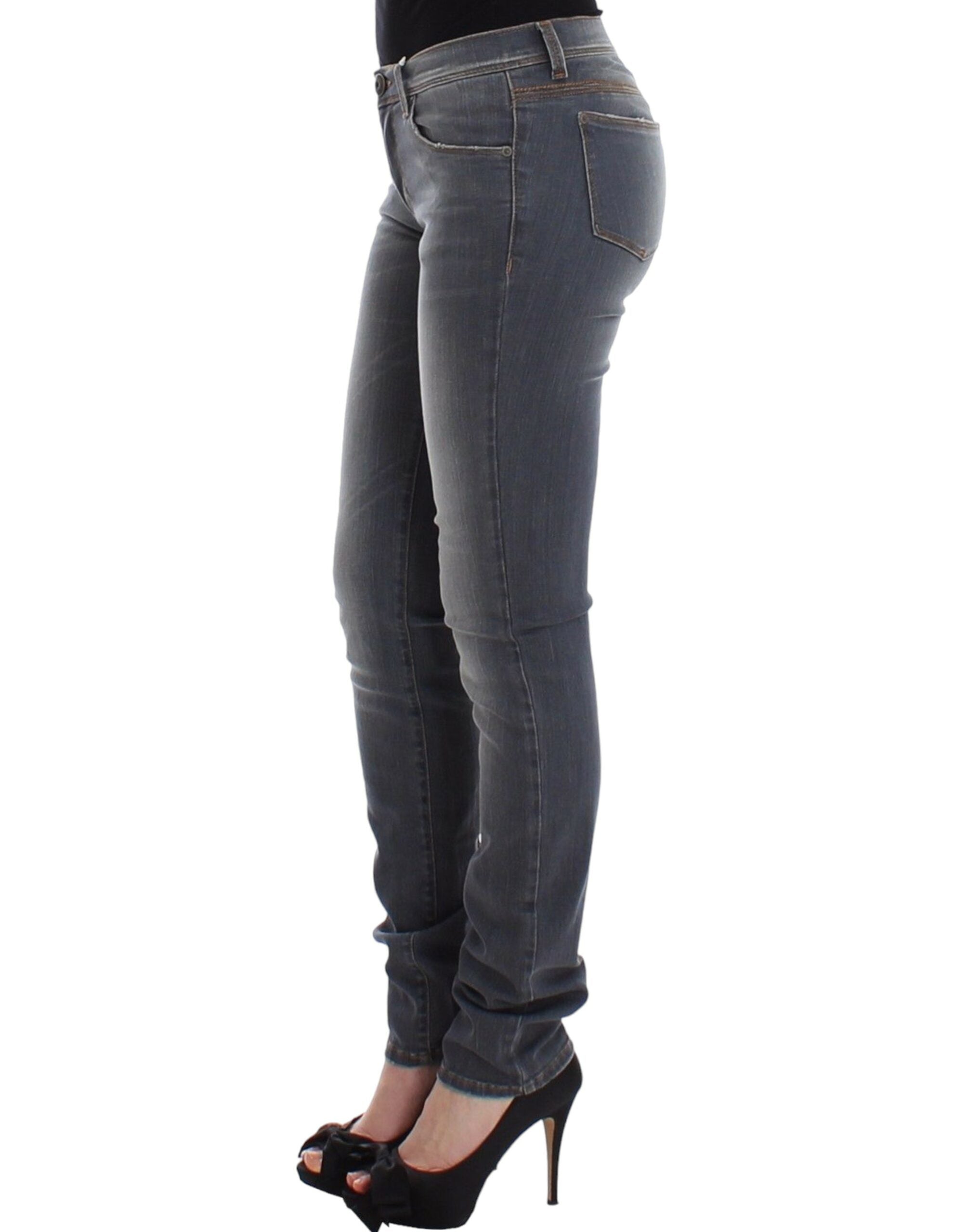 Ermanno Scervino Grey Slim Jeans Denim Pants Skinny Leg Stretch
