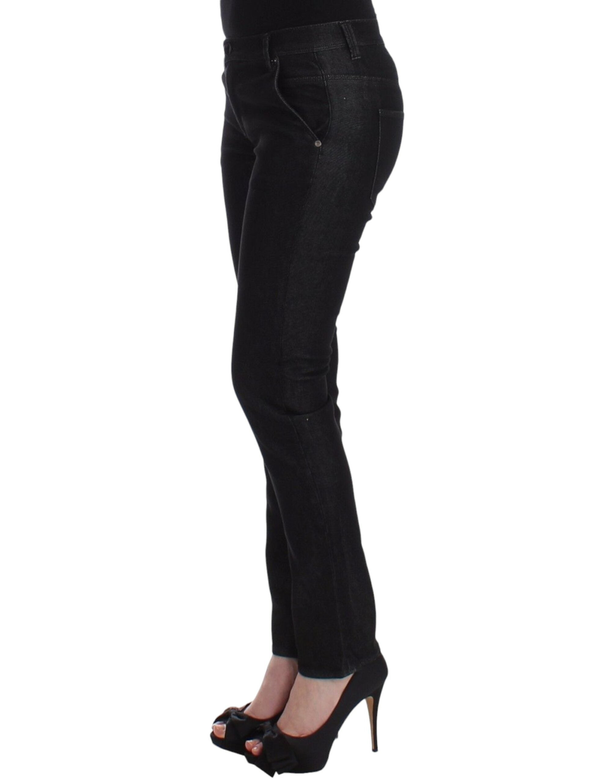 Ermanno Scervino Schwarze Slim Jeans Denim-Hosen Skinny Leg Stretch