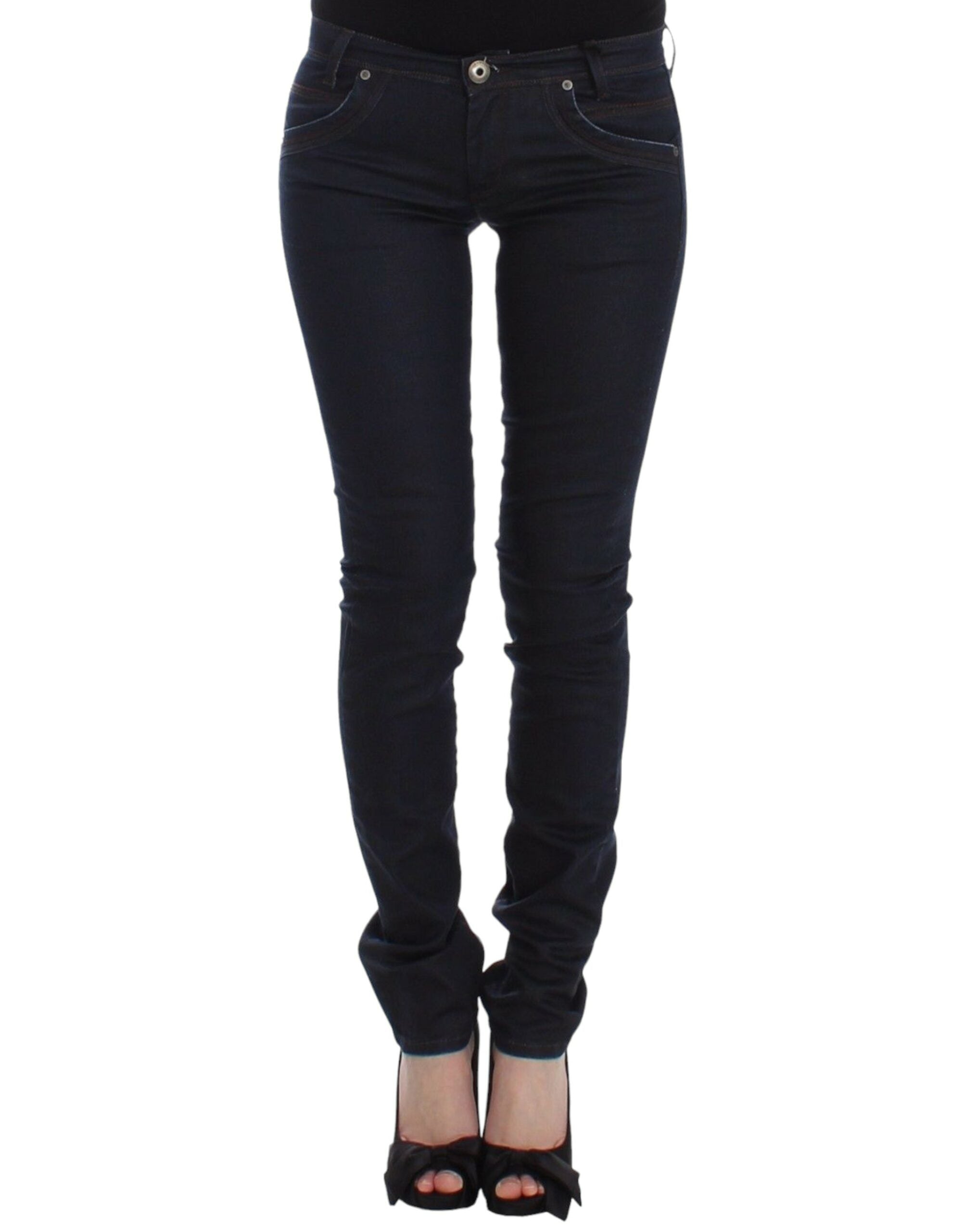 Ermanno Scervino Blaue Slim Jeans Denim-Hosen Skinny Leg Stretch