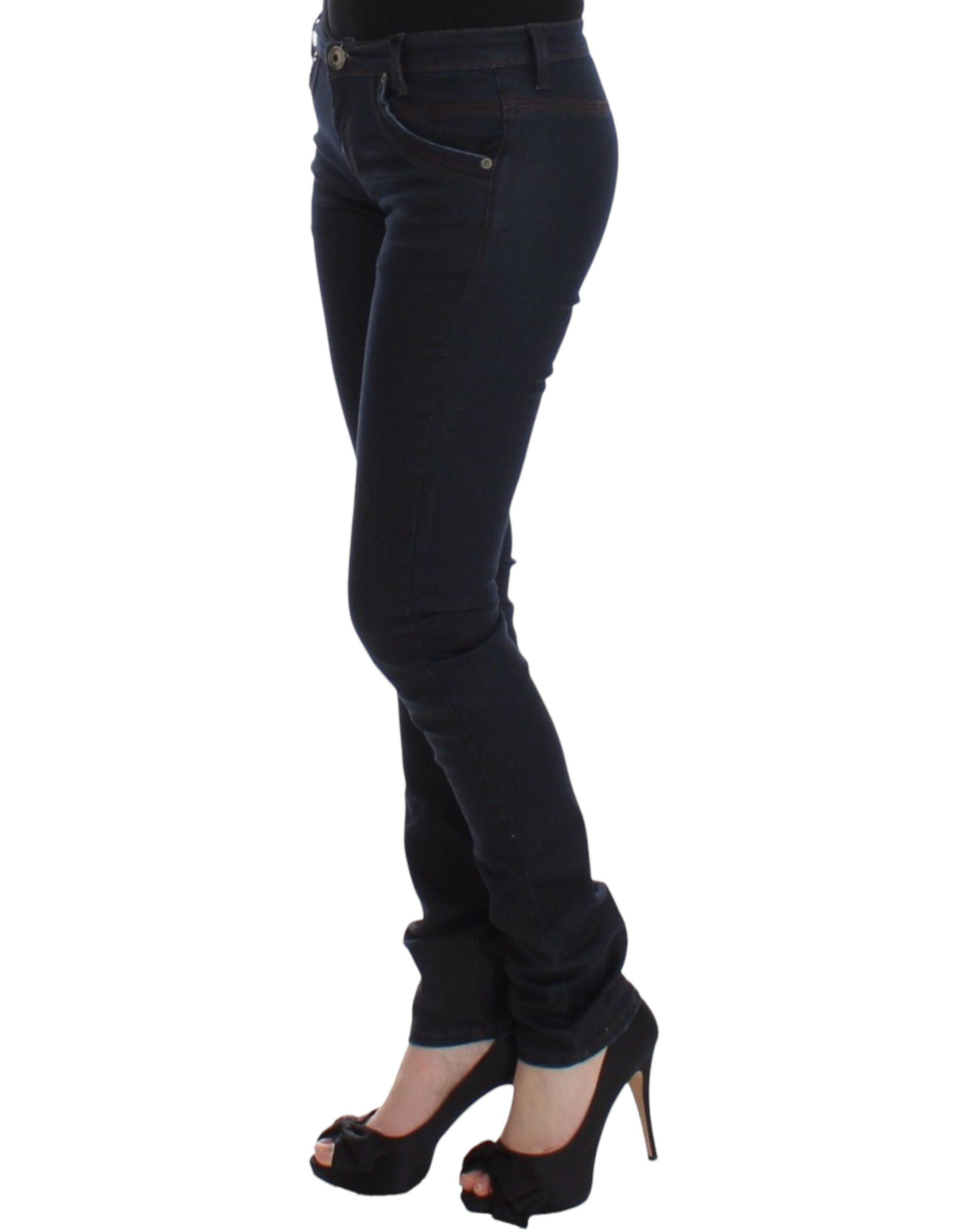 Ermanno Scervino Blaue Slim Jeans Denim-Hosen Skinny Leg Stretch
