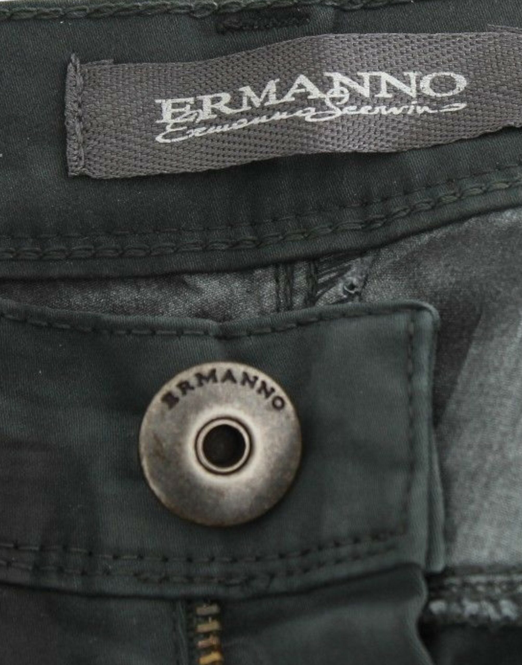 Ermanno Scervino Grüne Slim Jeans Denim-Hosen Straight Leg Stretch