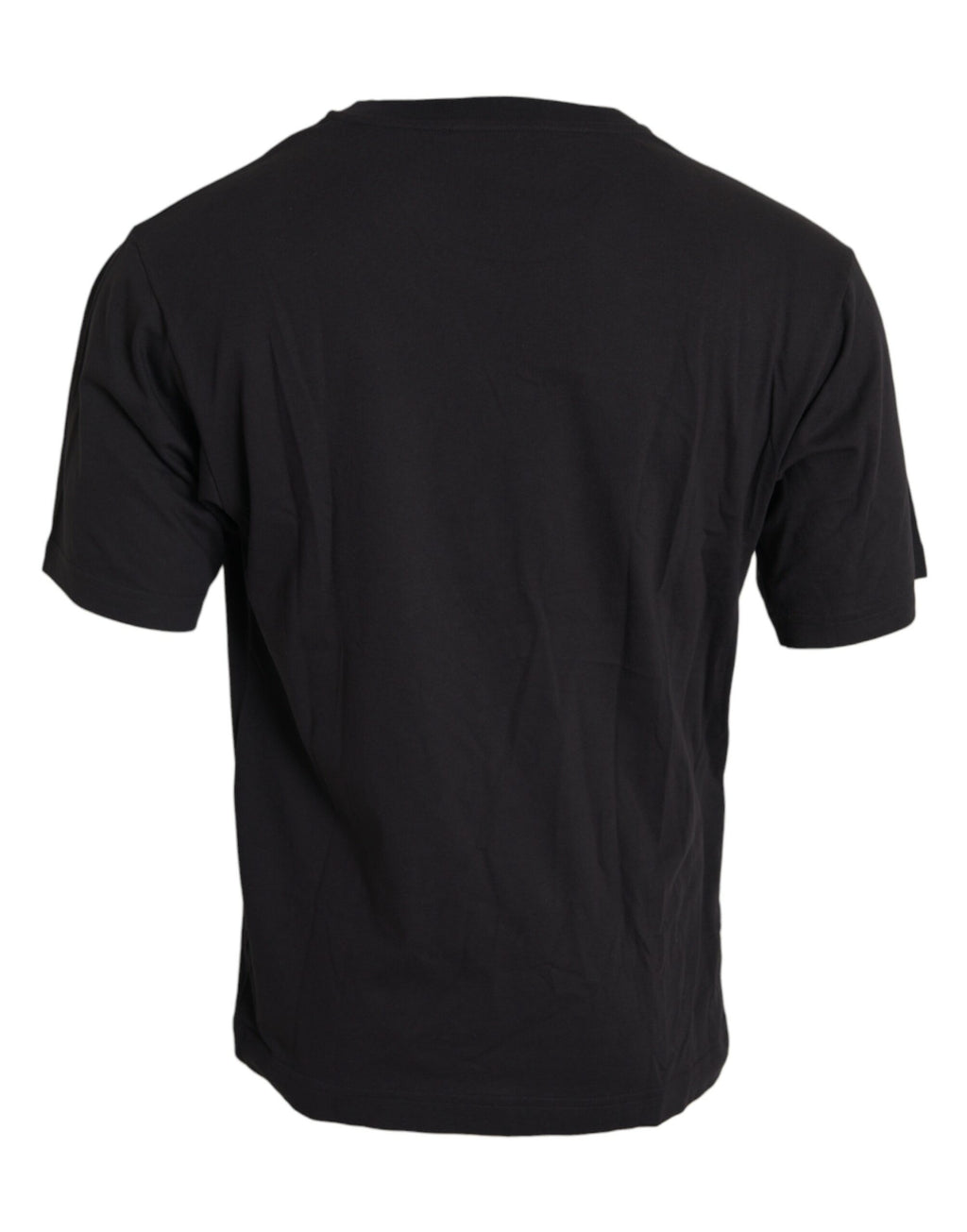 Dolce & Gabbana Schwarzes T-Shirt mit bedruckter Tasche aus Baumwolle mit Rundhalsausschnitt